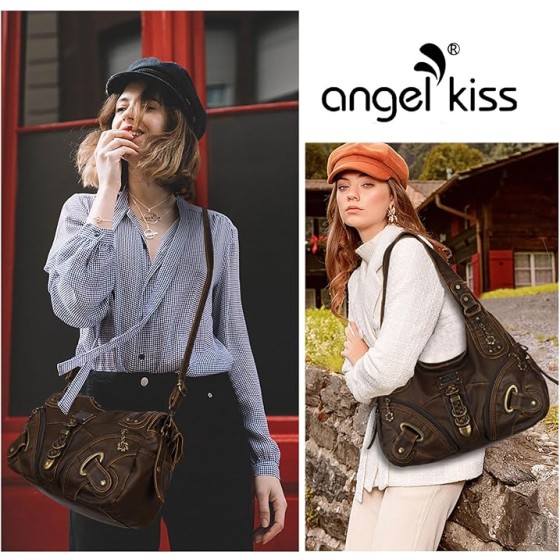 Angelkiss Hobo Purses and handbags for Women Satchel Handbag Women Purses Large Daily Shoulder Bags