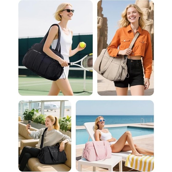 BAGSMART Gym Bag for Women, Duffle Bag for Travel with Wet Pocket, Lightweight Carry on Weekender Duffel, Water Resistant